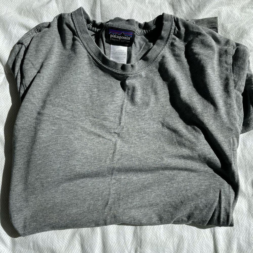 dark gray short sleeved Patagonia shirt!
